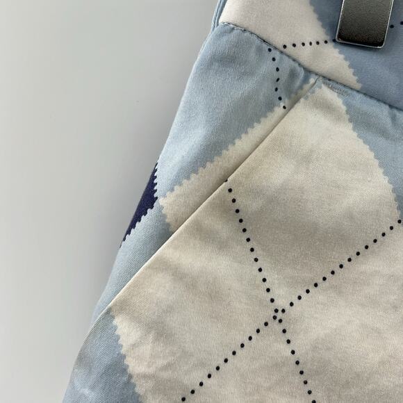 Loudmouth Men's Argyle Golf Shorts - Light Blue/Navy/White - 32 - Picture 2 of 6